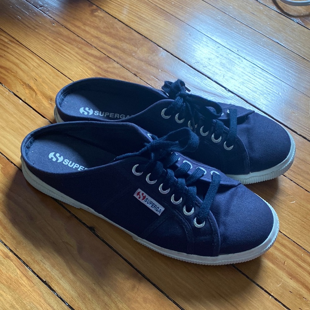 Navy Blue Superga Mule Slip On Sneaker USA womens 9 euro 40